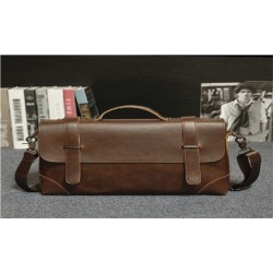 Men Bag Retro Shoulder Bag Document Messenger Handbag Rawhide