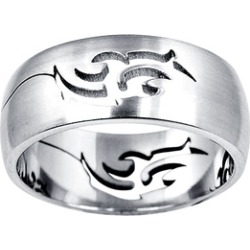 Orchid Jewelry Stainless Steel High Polished Engraved Wedding Band