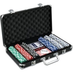 Classic Game Collection - 300-Piece Poker Game Set in Black Aluminum Case