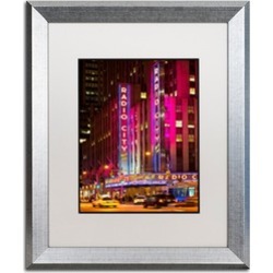 Philippe Hugonnard 'Night Walk in Manhattan' Silver Framed Art