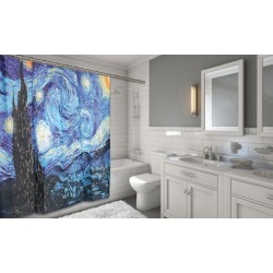 Carnation Home Fashions The Starry Night Fabric Shower Curtain
