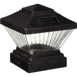 PL246 Matte Black Color Square Solar Light Post Cap Pvc Fence Style