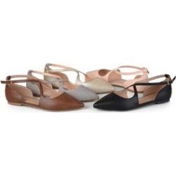 Journee Collection Womens Pointed Toe Cross Flats