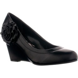 Riverberry Women's 'Lola-55' Flower-detail Wedges, Black