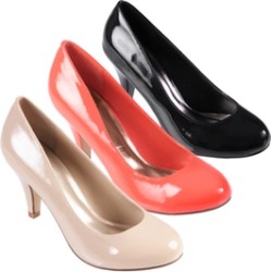 Hailey Jeans Co. Womens Round Toe Patent Pumps