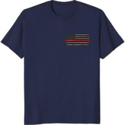 Thin Red Line Firefighter Bible Verse American Flag T-Shirt