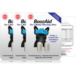 BoozAid Anti-Hangover Pills (3-Pack of Single or Double Serving)