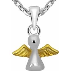 Orchid Jewelry Two Tone 925 Sterling Silver Flying Bird Necklace