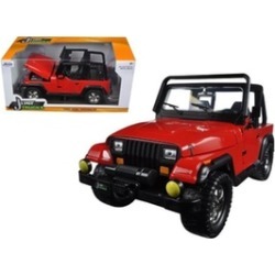 Jada 98081 1 by 24 Scale Diecast 1992 Jeep Wrangler Red Model Car