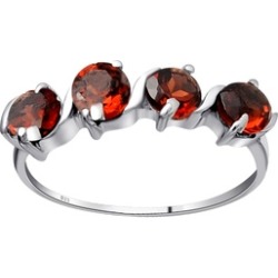925 Sterling Silver CTW 1.20 Garnet Gemstone Wedding Ring by Orchid Jewelry