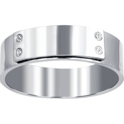 Orchid Jewelry Stainless Steel High Polished Screw Designs Band Ring