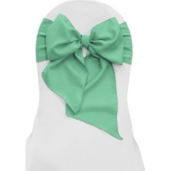 LA Linen TCpop8x108-Pk10-MintP44 Polyester Poplin Chair Bows Mint - 8 x 108 in.