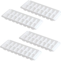Kitch Easy Release White Ice Cube Tray, 16 Cube Trays (Pack of 4)