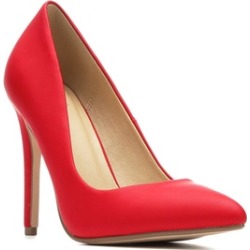 Blue Red Grey Pointy Toe Vegan Leather Heels Women's Shoes