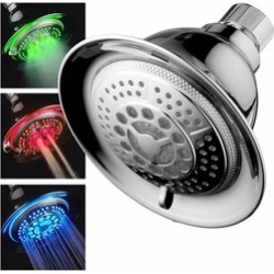 Temperature Controlled Color-Changing LED Angle-Adjustable Shower Head