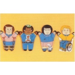 Dexter Educational Toys DEX830W Special Needs 4 Piece Puppet Set - Caucasian