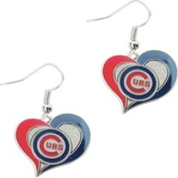 Sports Team Logo MLB Swirl Heart Shape Dangle Logo Earring Set Charm Gift