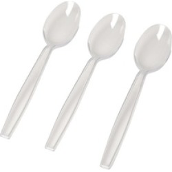 Fineline Settings 2515-CL Flairware Extra Heavy Cutlery Spoons, Clear