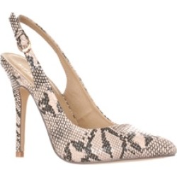 Riverberry 'Lucy' Pointed-Toe Sling Back Pump Heels, Beige Python