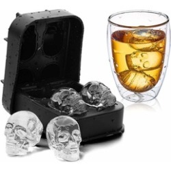 Skull Shape 3D Ice Cube Mold Maker Bar Party Silicone Ice Makers