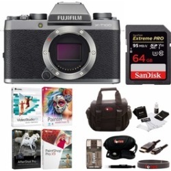 Fujifilm X-T100 Camera (Dark Silver) with 64GB Card and Accessories Bundle