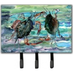 Carolines Treasures 8954TH68 Watery Teal And Purple Crabs Leash & Key Holder