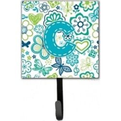Carolines Treasures CJ2006-CSH4 Letter C Flowers And Butterflies Teal Blue Leash