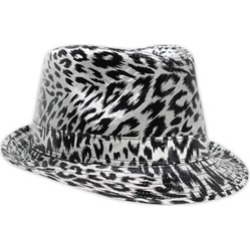 Black and White Leopard Print Fedora Party Hat