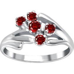 Orchid Jewelry 925 Sterling Silver 0.45 Carat Garnet Ring