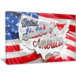 Abstract US Flag - Americana Canvas Art Print