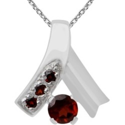 Orchid Jewelry 925 Sterling Silver 0.8 Carat Garnet Necklace