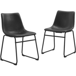 WE Furniture Set of 2 Faux Leather Dining Kitchen Chairs