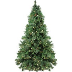 7.5' Single Plug Mixed Cashmere Pine Christmas Tree - White LED Lights