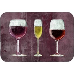 Carolines Treasures Three Glasses Of Wine Purple Kitchen Or Bath Mat