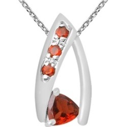 Orchid Jewelry 925 Sterling Silver 0.7 Carat Garnet Necklace