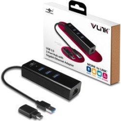 Vantec VLink USB 3.0 3-Port Hub With Gigabit Ethernet Adapter