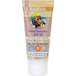 Badger SPF 30 Tinted Unscented Sunscreen Cream