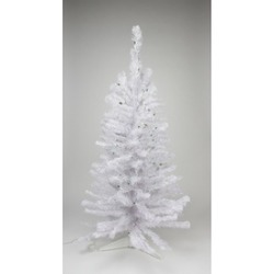 2' White Iridescent Pine Artificial Christmas Tree - Green Lights