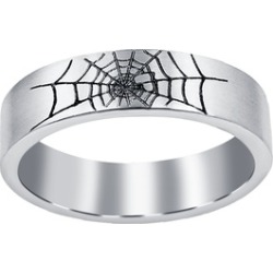 Orchid Jewelry Stainless Steel High Polished Spider Web Band Ring