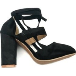 Women Block High Heels Lace Up Ankle Strap Pumps Party Office Shoes