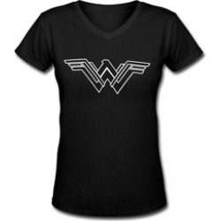 Womens Wonder Woman White Outline Logo T-Shirt