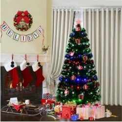 5Ft Fiber Optic Artificial Christmas Tree 175 Multi-color LED Lights and Stand