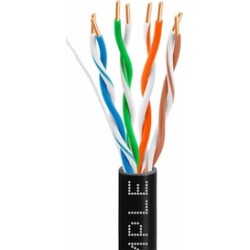 Cmple - CAT5E BULK ETHERNET LAN NETWORK CABLE - 1000 FT Black