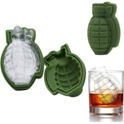 2Pack 3D Grenade Whisky Cocktail Ice Cube Mold Maker Silicone Tray Bar