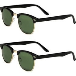 Set of 2 Pairs of Sunglasses - Square/Round/Wayfarer 100%UV Protection