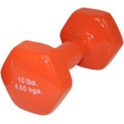 CanDo CanDo-10-0559-1 10 lbs Vinyl Coated Dumbbell Orange