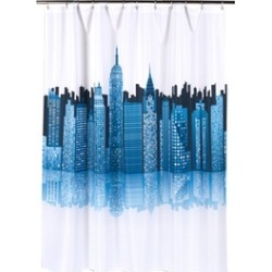 Carnation Home Fashions Cityscape Fabric Shower Curtain