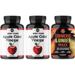 Angry Supplements Apple Cider Vinegar (2-Pack) and Turmeric with Ginger (1-Pack)