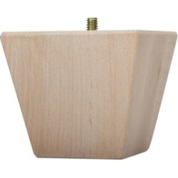 Waddell Mfg. 3in. X 3.50in. Contemporary Hardwood Bun Foot