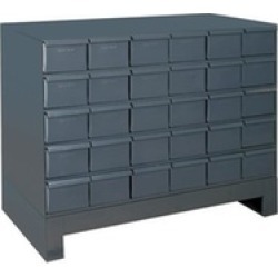 Durham 027-95 17.75 in. Steel 30 Drawer Cabinet for Small Part Storage Gray